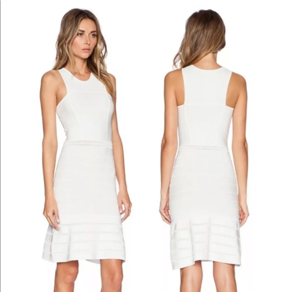 Ronny Kobo Fit & Flare White Dress